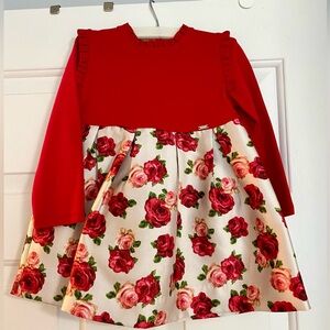 Mayoral Girls Red Roses Dress